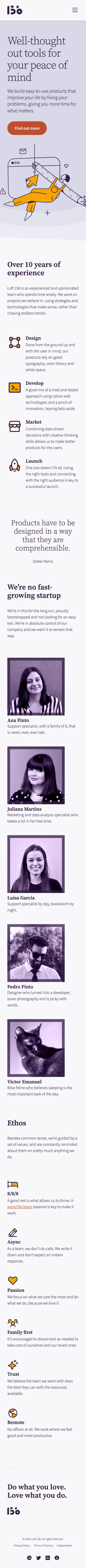 Mobile design for Loft 156