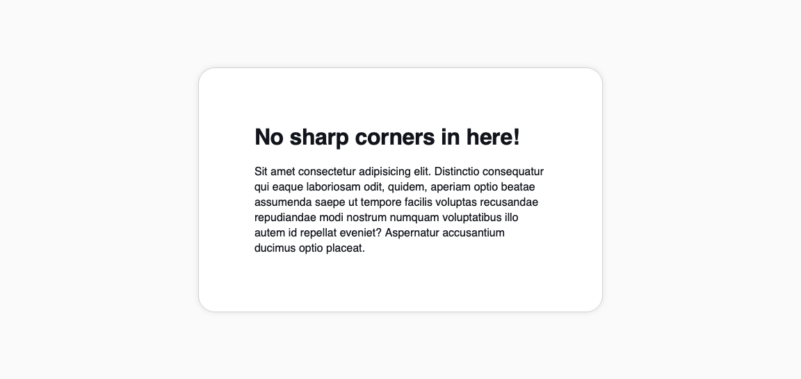 A card with all corners rounded.