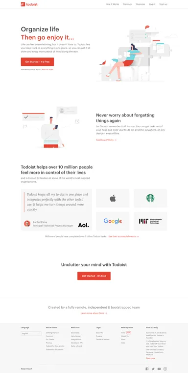 Desktop design for Todoist