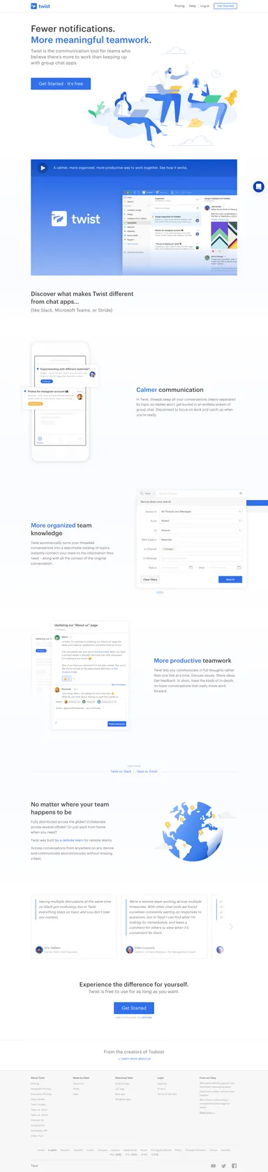 Desktop design for Twist